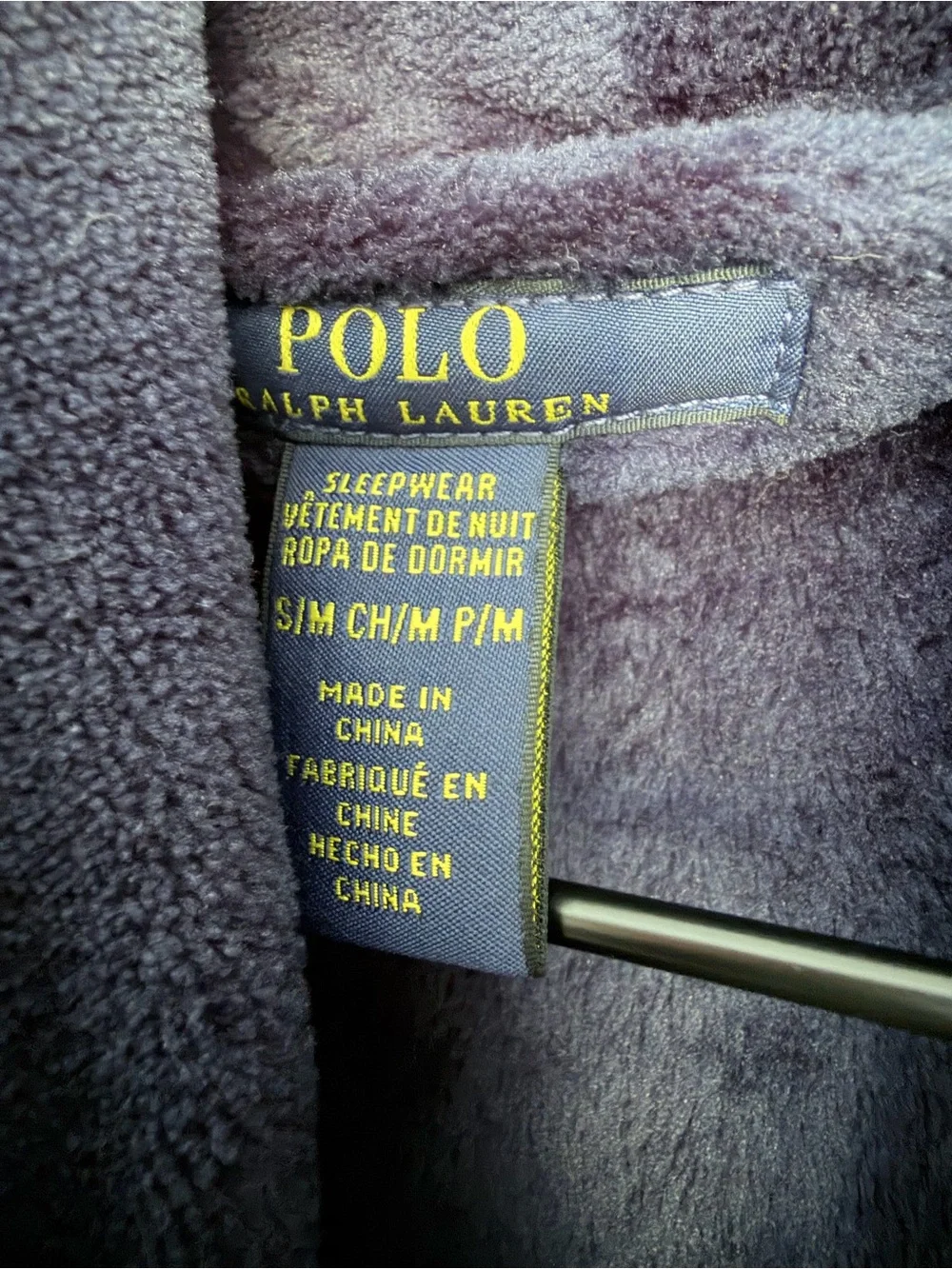 Polo Ralph Lauren Men's Microfiber Plush Navy Blue Shawl Collar Robe big pony